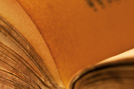 Close-up of an open old book